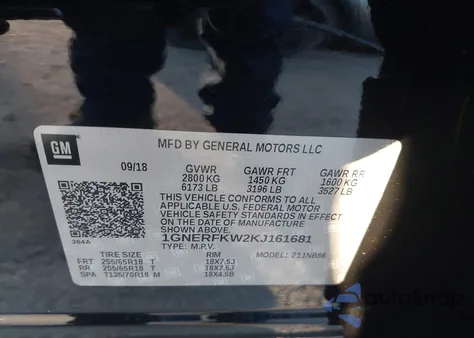 2019 Chevrolet Traverse Ls из США, поврежденный, VIN 1GNERFKW2KJ161681